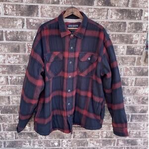 Grizzly Mountain Mens XXL Sherpa Fleece Lined Jacker Barn Coat Flannel Button Up